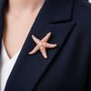 Pearl Starfish Starfish Star Metal Pin Jewelry Gift Chest Flower Pin Retro Starfish Brooch  Women