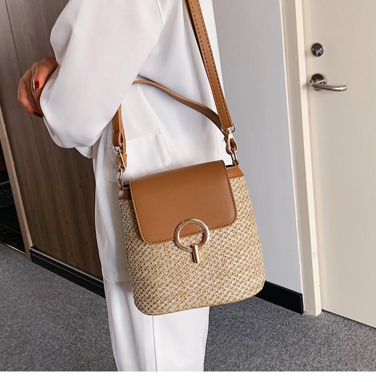 SCIONE Small Small Bag Women's Straw Woven Bag Wild Chain Single Shoulder Messenger Bag