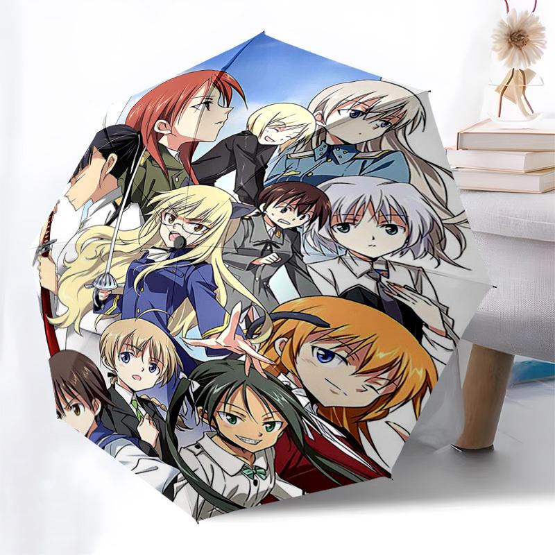 1pc Outdoor Umbrella with Sword Art Online Characters - Automatic Opening/Closing, Portable 3-Fold Design, Iron Frame, Perfect Gift for Fans, Tra