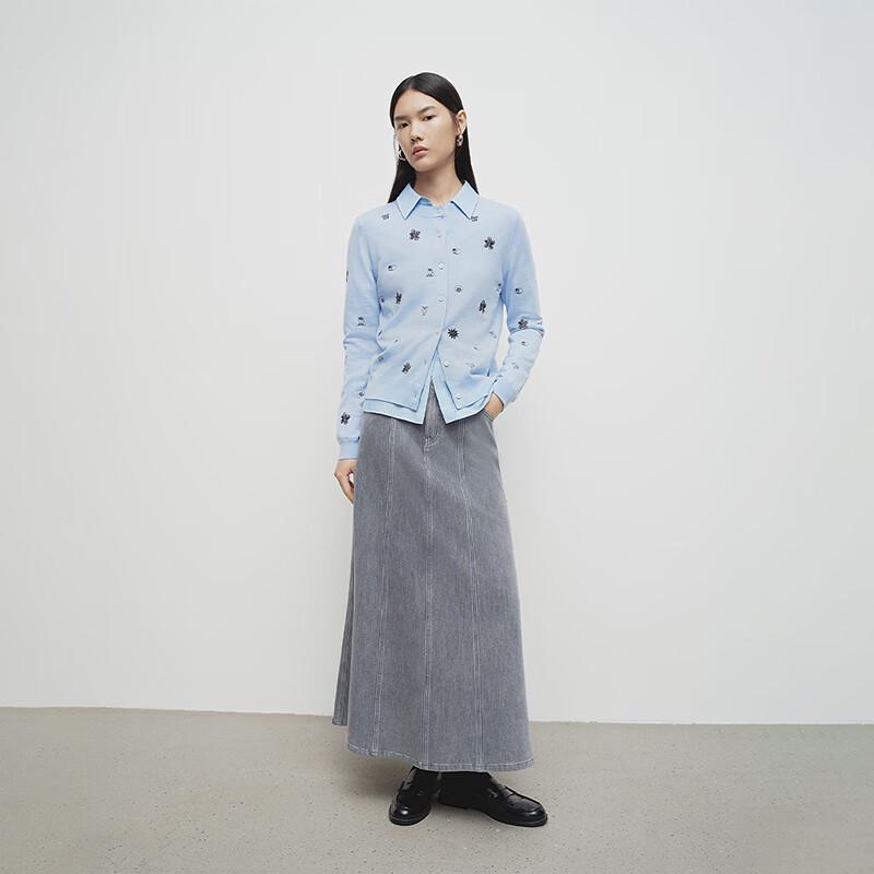 Broadcast Women's Unique Embroidered Round Neck Cardigan