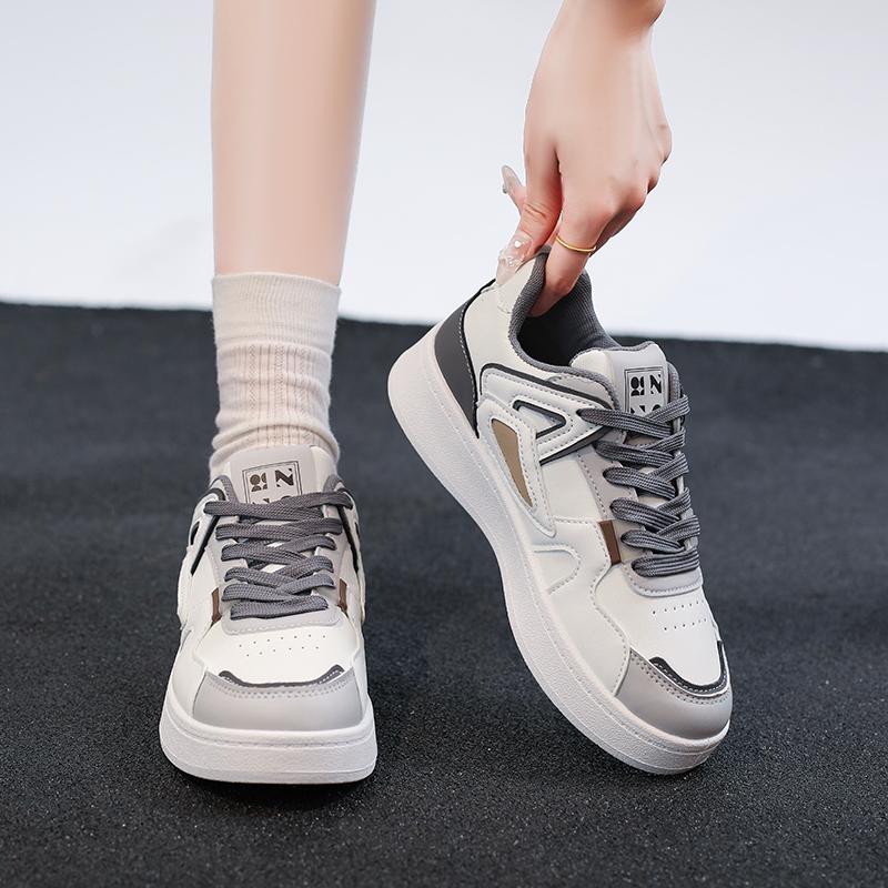 Fashion New Round Toe Breathable Sexy Casual Sneakers Spring/autumn Comfortable Non-slip Lace-up Walking Shoes for Women