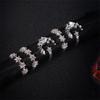 5PC Women Bohemian   Star Moon Wedding Lover Crystal Stack Rings Set