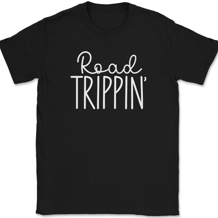 

Road Trippin T-Shirt Funny Adventure Car Humor Camping Text Tee M