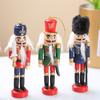 6PCS/ BOX Mini Wooden Nutcracker Ornament Soldier Figure Christmas Tree Pendant Office Table Xmas Decor Statues Gifts For Friend