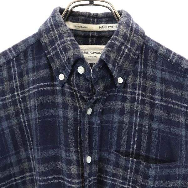 markaware Made in Japan Cashmere Blend Check Pattern Long sleeve Button down shirt Women Used