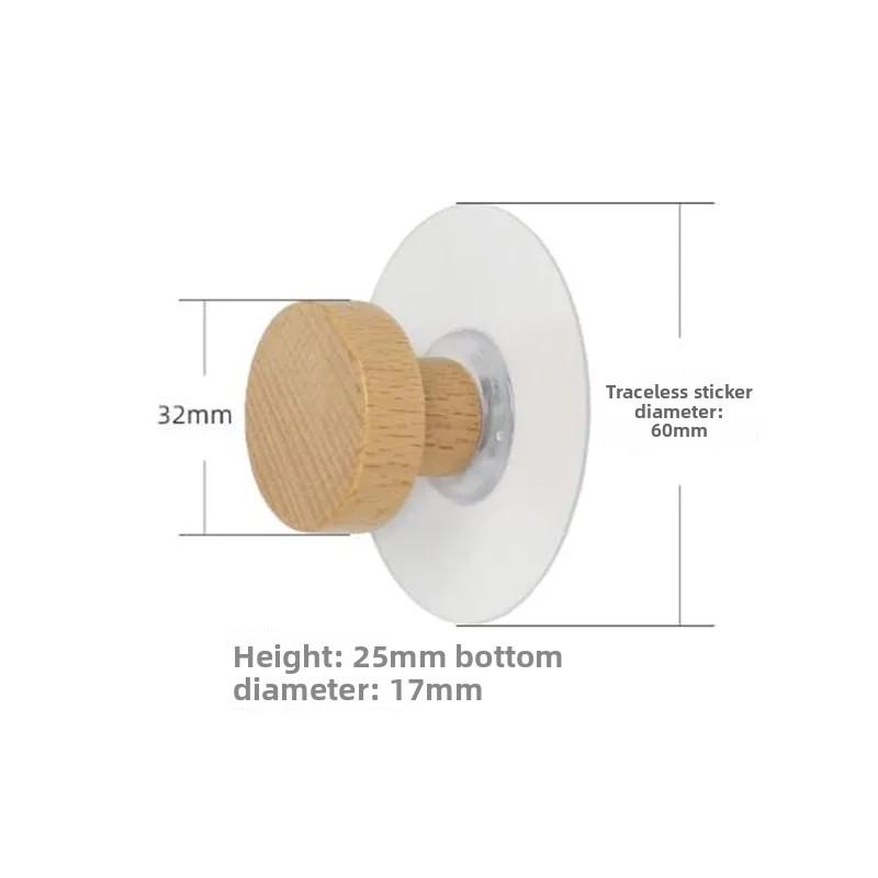 1-4pcs Wooden Hook Geometric Shape Wood Wall Hook Punch Free Wooden Coat Peg Coat Hanger for Hanging Clothes Hat Scarves Towel
