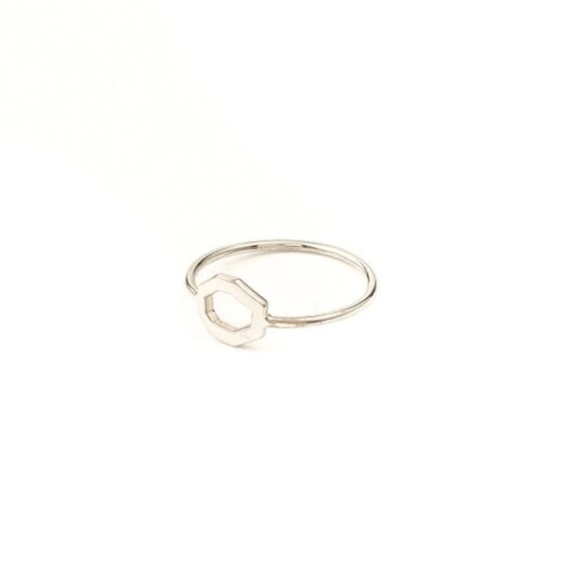 Felt&Son Big Heptagon Line Ring (14k Gold)