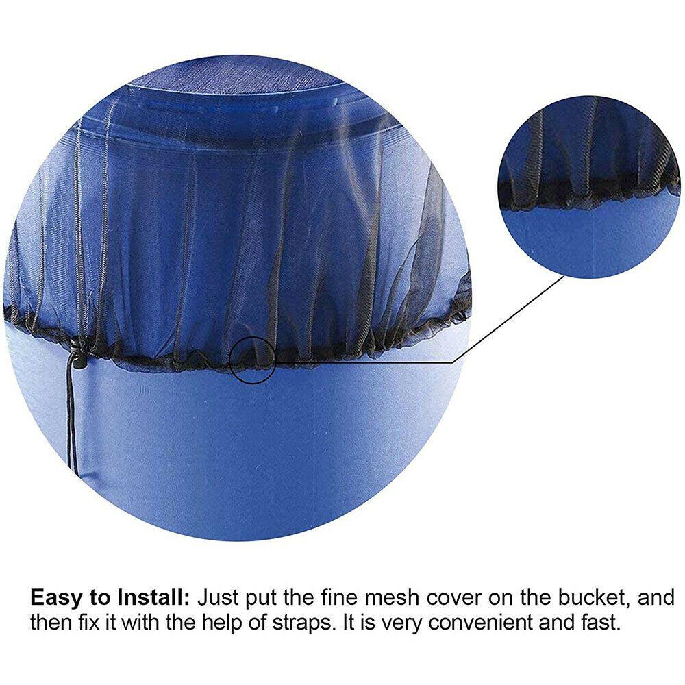 Patio Screen Mesh Garden Adjustable Rain Barrel Mesh Cover Outdoor Rain Barrel Filter Insect Net Cover Nylon Mesh Bag