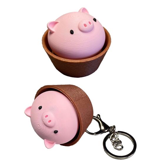 Fingertip Clicker Potted Plant Pig Shape Decompression Toy Press And Click Design Compact Pendant for Kids Adults