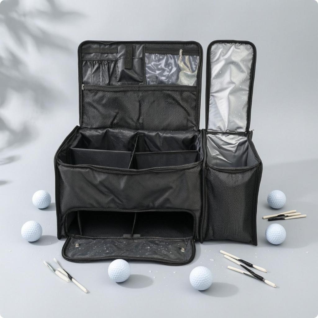 Golf Trunk Organizer Reinforced Storage Bag Lasting Shape for Golfers