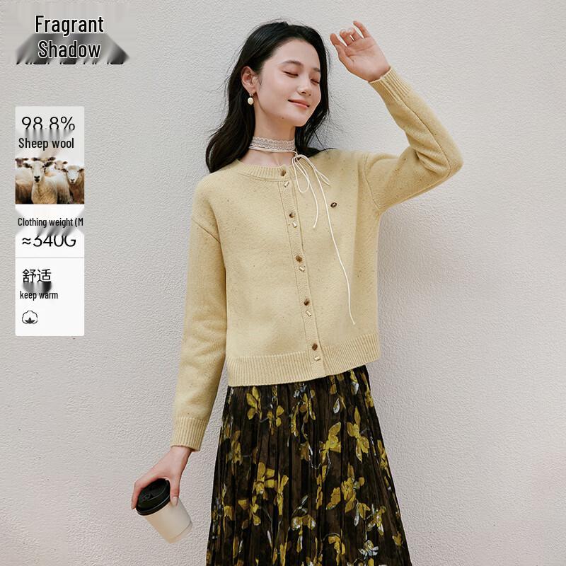 Xiangying Women s Round Neck Knitted Cardigan M
