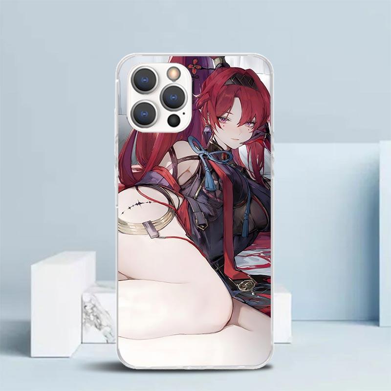 

Yin Lin Encore Wuthering Waves Soft Cover for iPhone 16 17 Air 15 14 Pro Max 16E Phone Case 13 Mini 12 11 7 SE 8 Print Pattern F iPhone 15 Pro Max