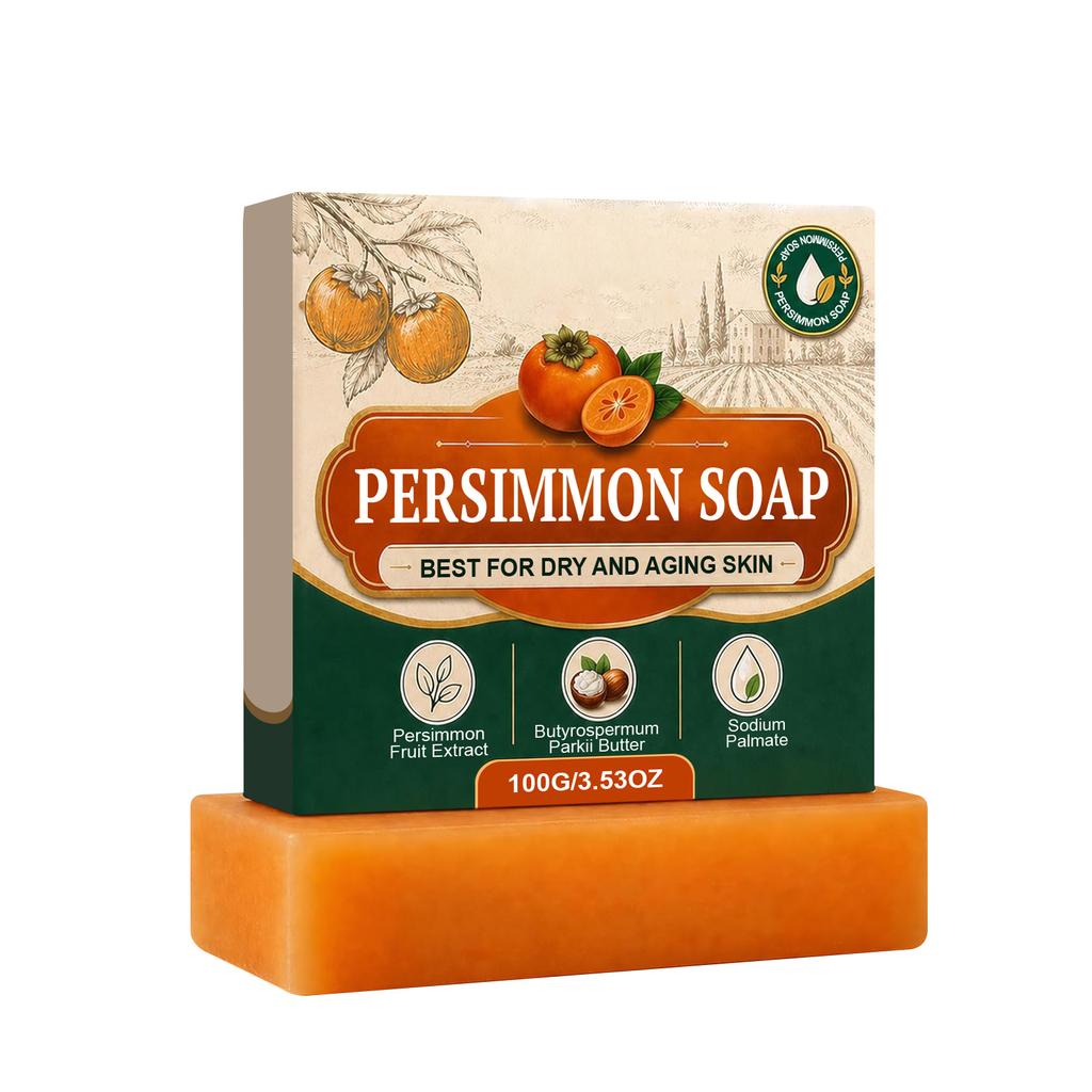 Persimmon Soap Body Wash Deodorizing Fresh Scent Rich Lather Gentle Cleansing Handmade Bath Soap 100g