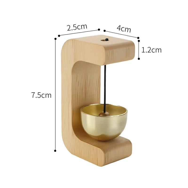 Chinese-Style Wooden Dopamine Doorbell Ornament with Magnetic Design