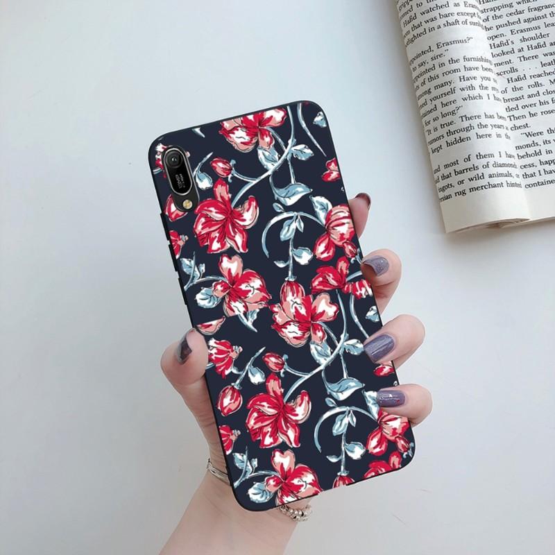 Broken Flower Small Fresh Phone Case For Huawei Mate 40 30 20 10 Pro Lite Nova 9 8 5T Y7p Y7 Soft Black Phone Cover