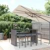 VidaXL Ensemble de bar de jardin 9 pcs avec coussins gris poly rotin, ensemble de table de bar, table et chaise de bar, 3187624