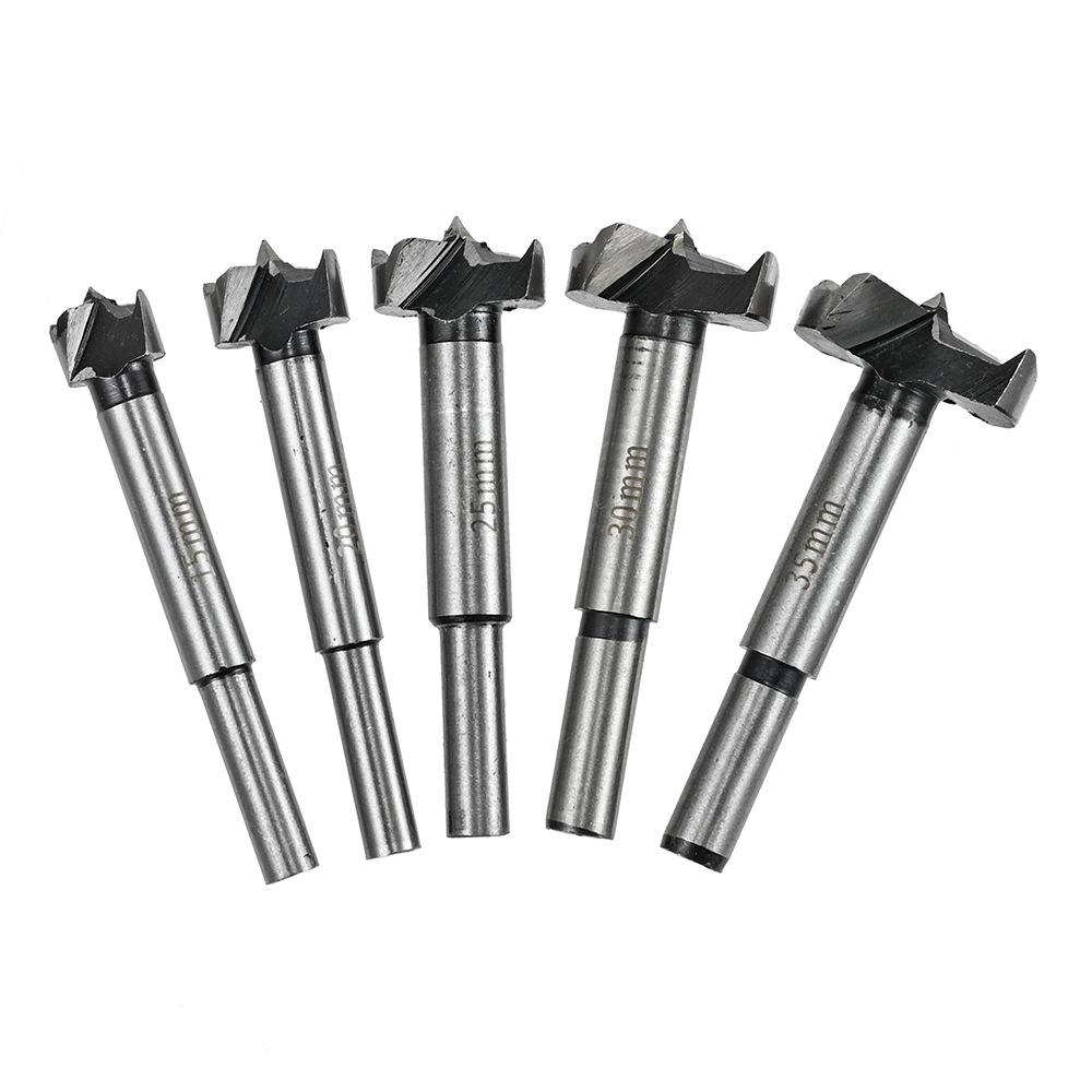 5-Piece Flat Wing Drill Bit Set for Woodworking: Hole Opener & Enlarger for Electric Drills