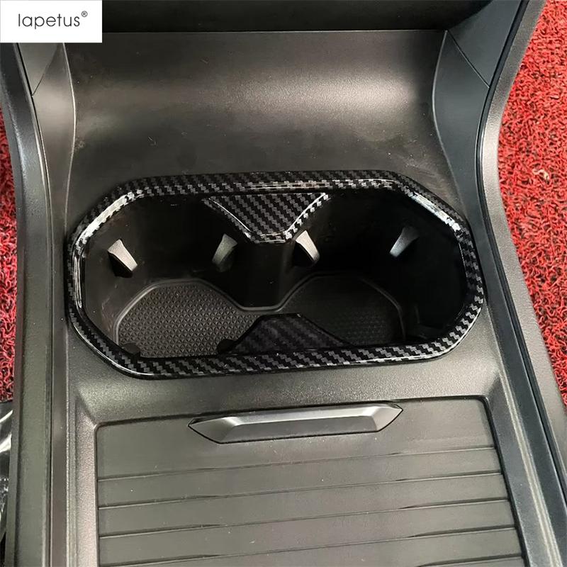 Front Central Control Water Cup Holder Panel Decoration Cover Trim For MG 4 EV  2024 ABS Carbon Fiber Accessories Interior