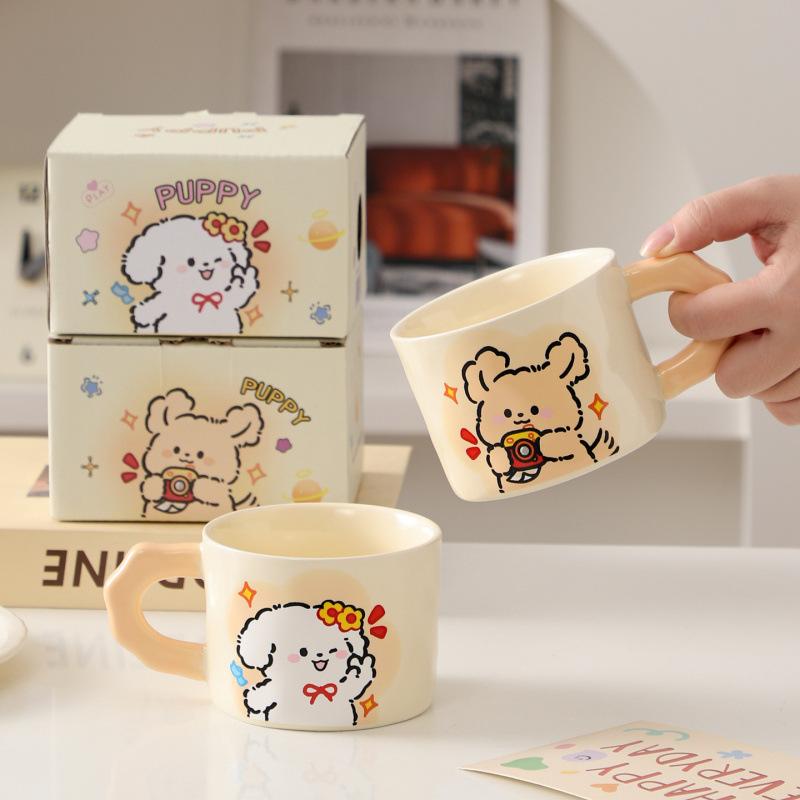 Cute Photo Puppy Ceramic Mug Home Office Breakfast Milk Cup Couple Coffee Cup Souvenir