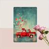 1pc Vintage Red Heart Balloon Van Iron Sign, 20.32x30.48 cm, Romantic Wall Hanging Decor for Home, Valentine's Day, Wedding, Win