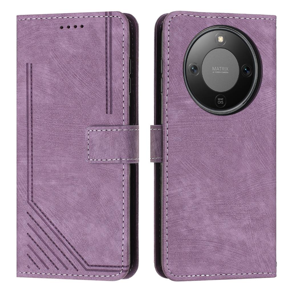 For Honor Magic8 Lite 5G/X9d 5G/X70 5G Stand Case Imprinted Lines Leather Phone Cover