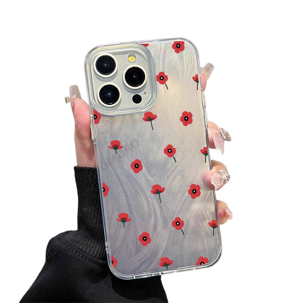 Simple Little Safflower Apple 17 Feather Yarn Mobile Phone Case iPhone16promax Anti-wear Protective Case