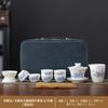 Suet jade peony tea set, living room meeting guest Dehua white porcelain tea high-end home light luxury gift box