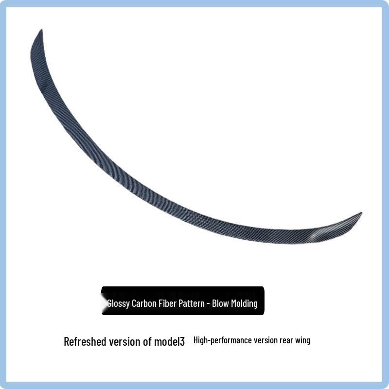Tesla Model 3 No-Drill Carbon Fiber Rear Spoiler - Factory Style Air Deflector