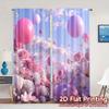 2pcs   2D FLAT PRINTING Curtains (Without Rod) BlossomDreams Chic Curtain Chic Durable Polyester Curtains Room Decor for Living