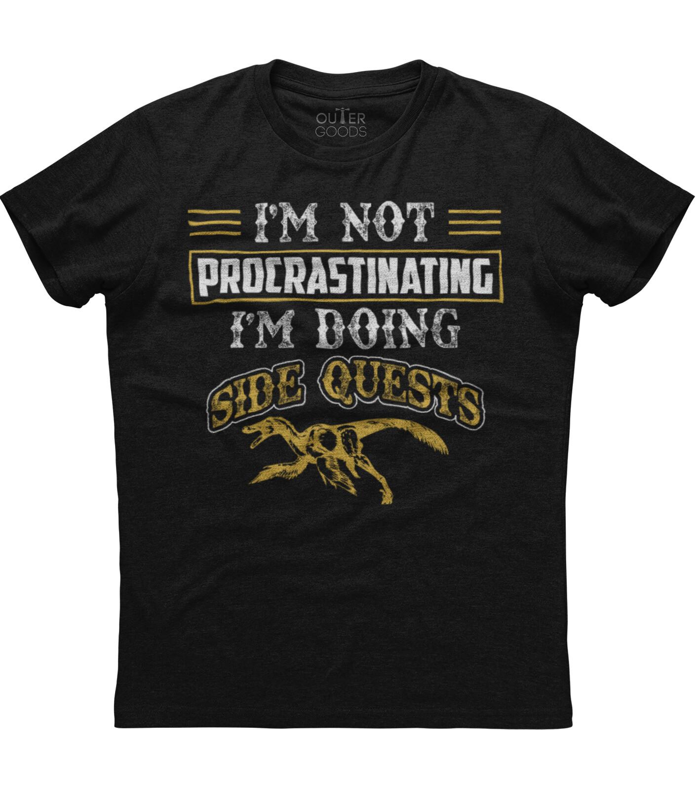 Im not procrastinating Im doing Side Quests RPG Gamer Unisex Black T-Shirt L
