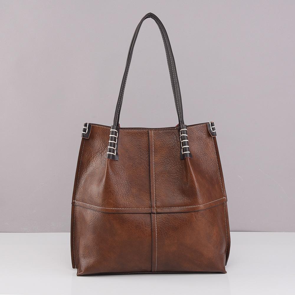Tote Bag, Simple And Fashionable Shoulder Bag, Retro Commuter Bag, Large-Capacity Women'S Bag.