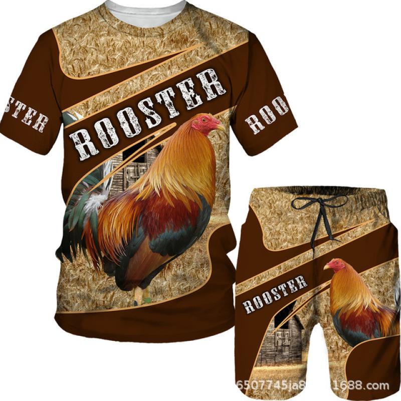 მამაკაცის შორტები მაისური კომპლექტი კოსტიუმები გრაფიკული ოპტიკური ილუზია ტანსაცმელი გარე ყოველდღიური მოკლე სახელოები 2 ცალი დიზაინერი შემთხვევითი