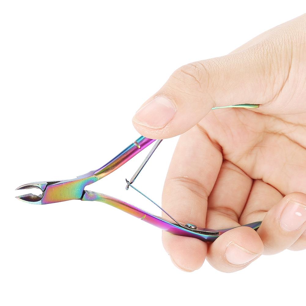 Colorful Stainless Steel Nail Dead Skin Removal Clipper Cuticle Scissors Manicure Pedicure Tool