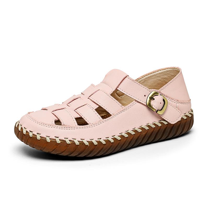Sandals women's summer 2025 new popular Roman flat-bottomed woven soft-soled lightweight mother non-slip beach shoes