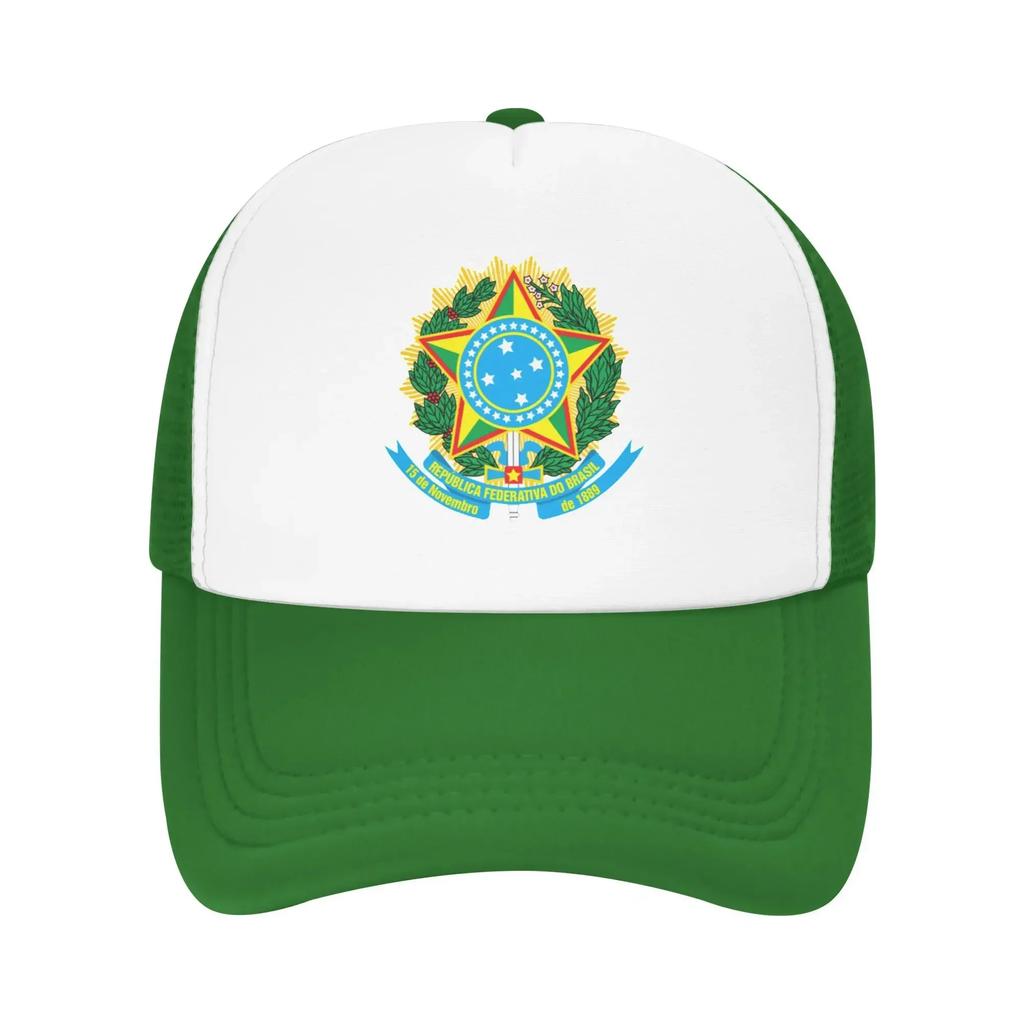 Y2K Brazil Coat of Arms Hiking Mesh Baseball Caps For Mens  Personalized Male Beach Golf Hat Peaked Cap