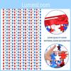 Beautiful Red Blue And Silver Starry Curtain For Independence Day Party Decorations