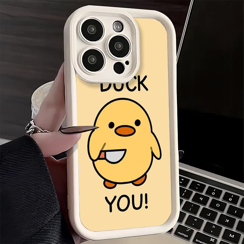 Handyhülle für iPhone 17 Air 16E 15 16 Pro Max Lustige Süße Cartoon-Ente Hülle 14 Plus 13 12 Mini Weiche Schale Silikon Fundas