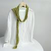 Retro Pleated Ramie Scarf Slender And Narrow Long Silk Scarf Japanese Mori Women Versatile Extended Neck Protector Scarf Shawl