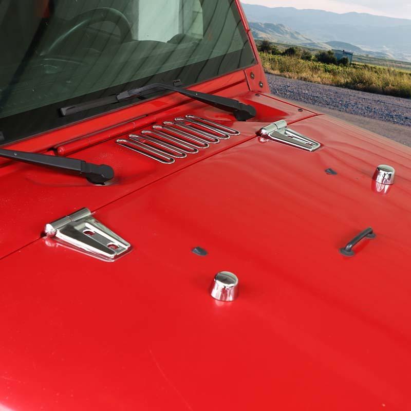  ABS Engine Hood Air Intake Decoration Door Handle Shell Cover Tailgate Glass Hinge Stickers For Jeep Wrangler JK 2007-2017 Interior Accessories