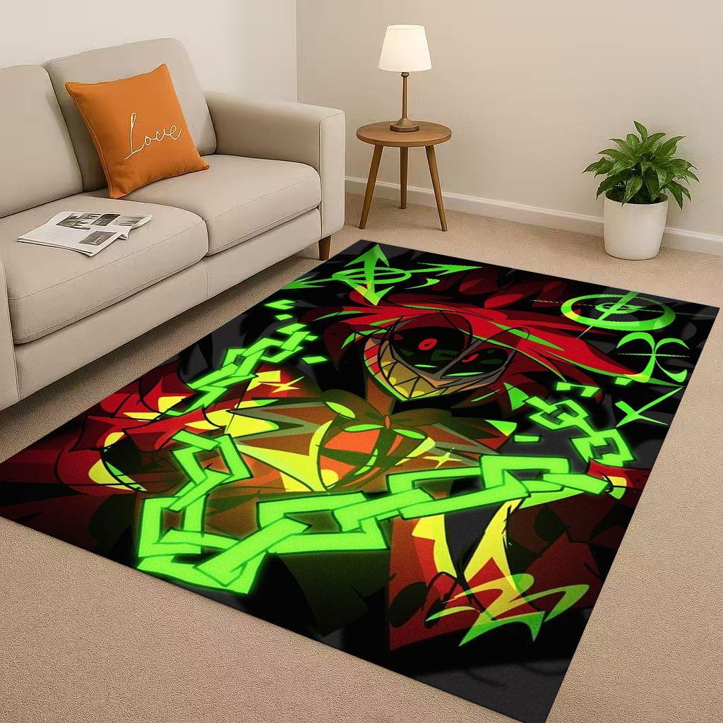 Cartoon H-Hazbin Hotel Angel Dust Alastor Living Room Non-Slip Area Rug Soft Carpet for Bedroom Sofa , Easy Clean Home Doormat
