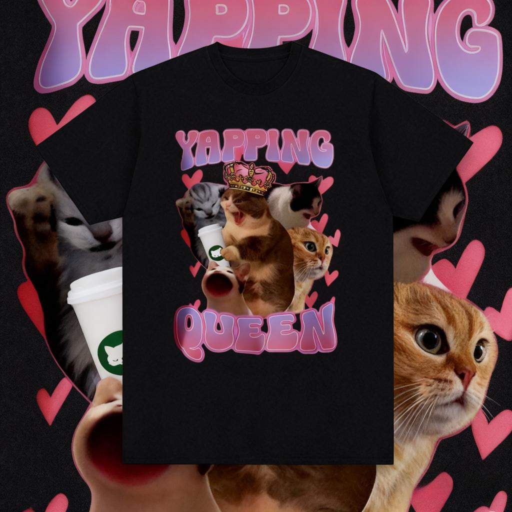 2025 I Eat Cement Cursed Cat Funny Meme T Shirt for Women Fashion 100 Pure Cotton Printed Female Tshirt Breathable Tops Y2k