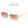 Fashion Square Rimless Women Sunglasses Mirror Classic Vintage Metal Frame Eyewear Men Female Luxury Sun Glasses Uv400