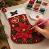 DIY Christmas Tree Decorations Rhinestone Painting Stocking Kit, 6 Festive Patterns Crafts with Resin Creative Activities for Adults Drills And Tools,
