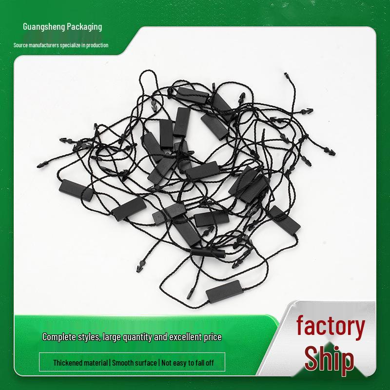 Square Double-Buckle Hang Tags for Clothing with Insert Rope