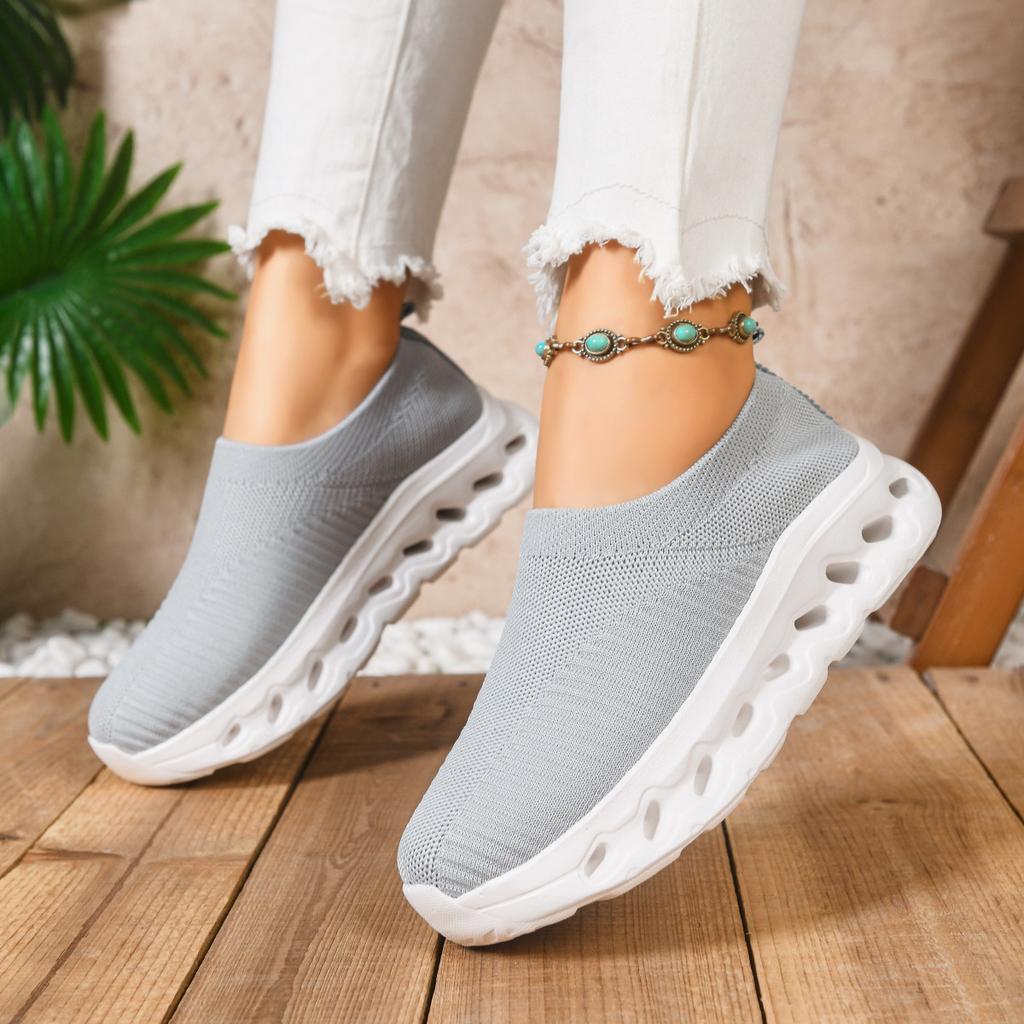 Flying Woven Breathable Sports Single Shoes Women'S Casual Spring Platform Comfortable Large Size Running Shoes