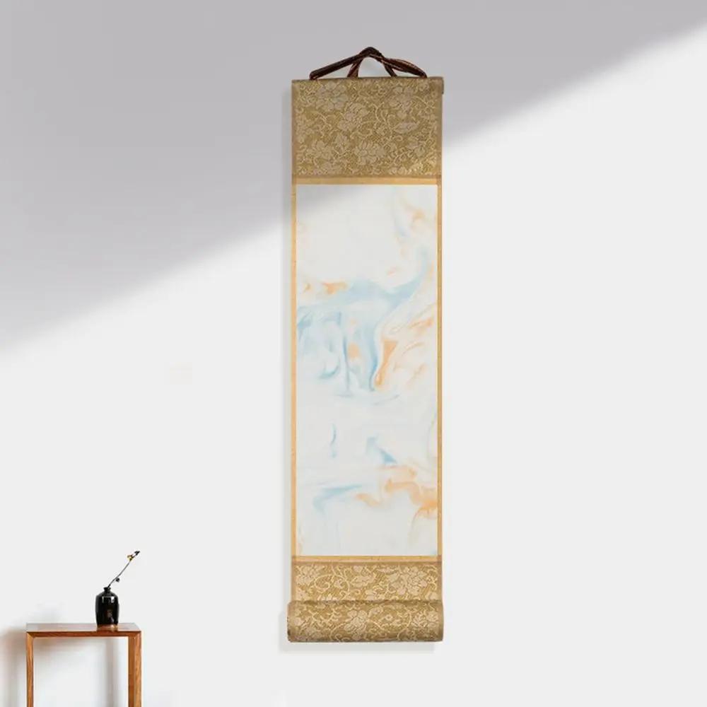 Crafts Office Home Decoration Painting Drawing Paper Mini Batik Trumpet Scroll Blank Hanging Scroll Gilded Rice Paper Scroll