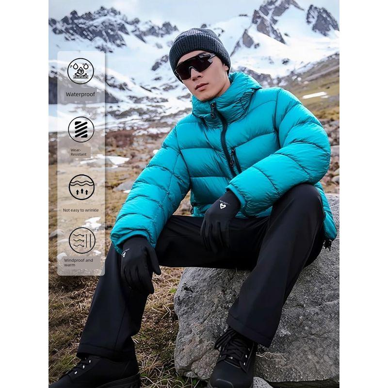 Mountain-Style Outdoor Functional Sports Ribbed down Jacket for Men, Winter Hooded Cotton Coat, Foreign Trade Men's Cotton Clothing Outerwear