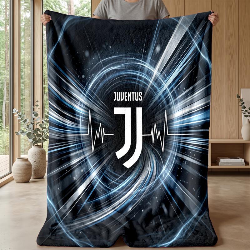 Juventus FC Theme Blanket Soft Flannel Blanket Plush Throw Blanket Cozy Sofa Bed Blanket for Home Decor