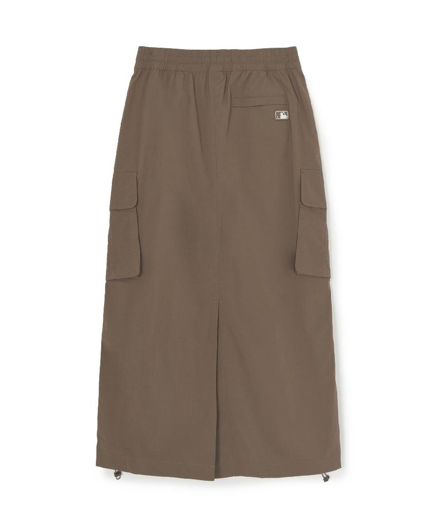 Emelbi Women'S Gorpcore Shirred Cargo Long Skirt Ny (L.Brown)