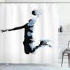 3D Basketball Shower Curtain Sets For Boys Teens Athlete Gym Theme Sports Bathroom Curtain Polyester Waterproof Shower Curtain